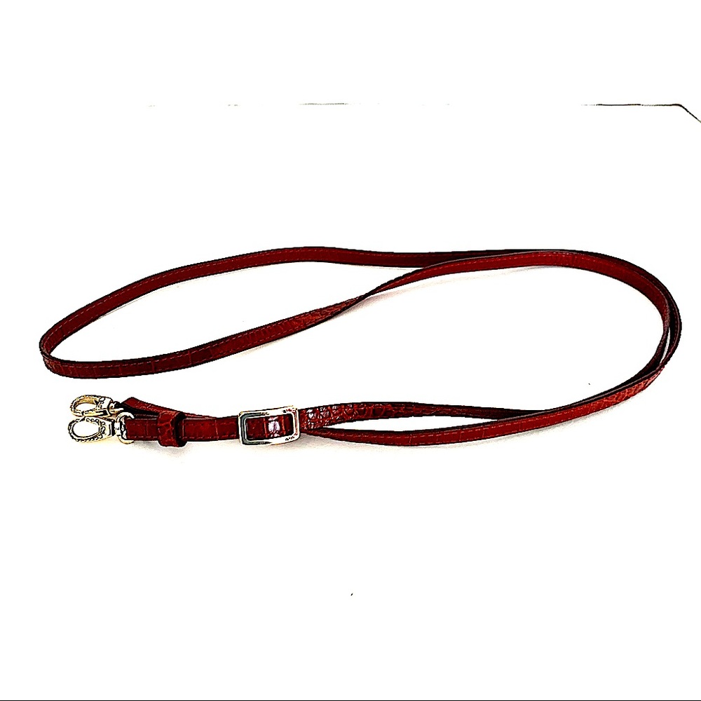 Brighton Red Croc Embossed Crossbody Strap